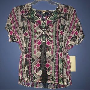 One world sheer blouse with undershirt size medium